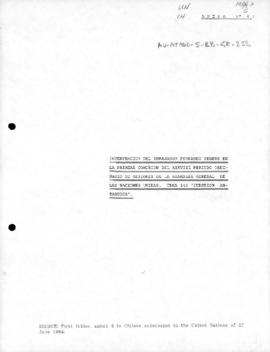 Chile, "Intervencion del Embajador Fernando Zegers en la Primaer Comision del XXXVIII Period...