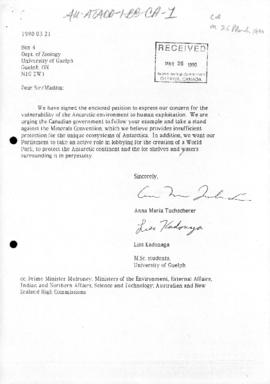 Canada, petition "Continent under siege: Antarctica"