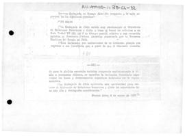 Chilean note to Argentina replying to the Argentine invitation that the Chilean tourist ship &quo...