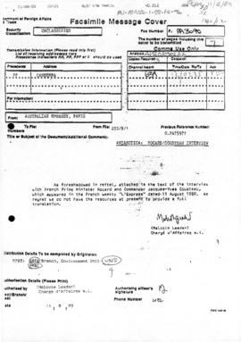 Press articles concerning Jacques Cousteau and French attitude to minerals convention