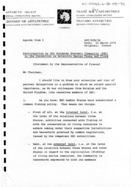 Second Special Antarctic Treaty Consultative Meeting, First Session (Canberra), Working paper 35 ...