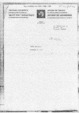 Eleventh Special Antarctic Treaty Consultative Meeting, second session (Madrid), working paper. X...
