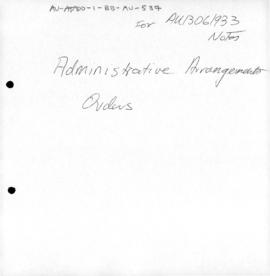 Commonwealth Administrative Arrangements Orders 1972-1998