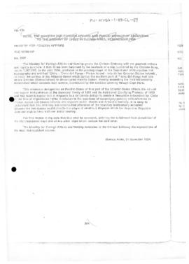 Argentine note to Chile requesting the withdrawal of a map showing the division between the Pacif...