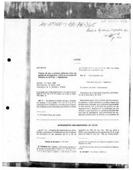 Argentina, Law 23.172 concerning treaty of peace between Argentina and Chile
