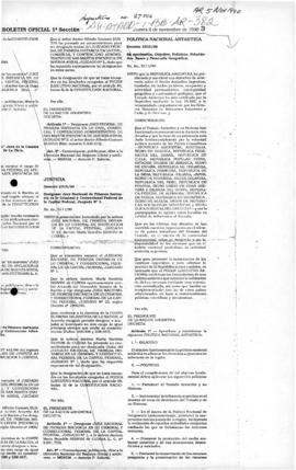 Argentina, Decree 2316/90 concerning national Antarctic program objectives