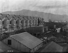 Elevated view of newly constructed cell room and roasting division of 100-Ton Plant at E.Z. Co. Z...