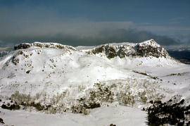 Snow cover on the Temple and West Wall at Mount Jerusalem