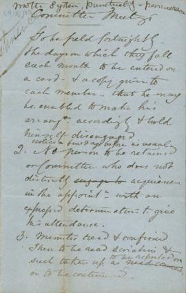 Notes on holding an Abstinence Society meeting