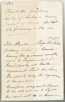 Letter: 24 February 1834
