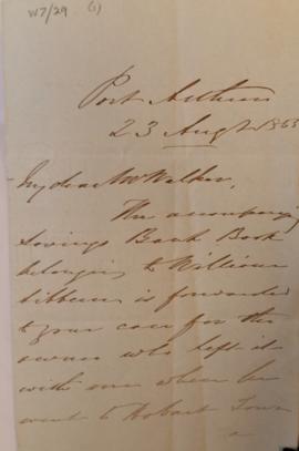 Correspondence : James Boyd, Port Arthur