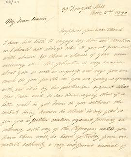 2 Nov 1820 - Ann Johnston to cousin John Meredith