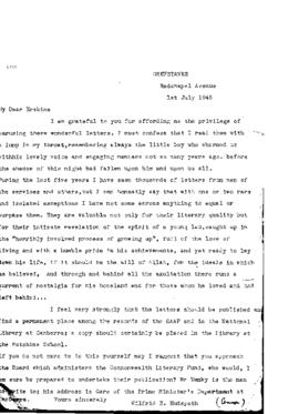 Letters of J.B. Watchorn