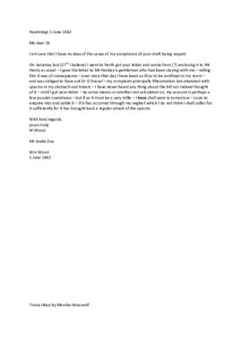 Transcript of Letter: 5 June 1842
