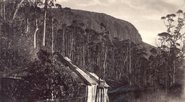 Side view of Woods Hut, Mt Wellington