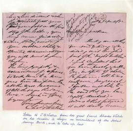 James Backhouse Walker's resignation from the Hobart Savings Bank