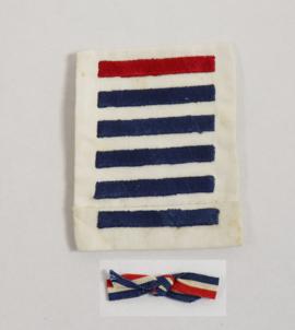 Fabric VAD stripes and small striped ribbon bow