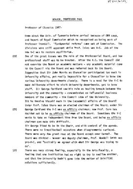 Transcript : Professor Paul Weaver